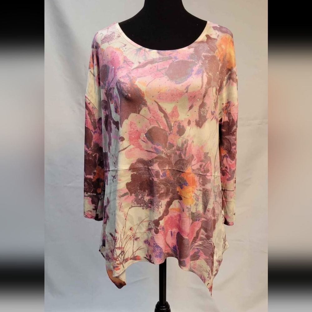 Time and Tru Pink and Purple Relaxed Tunic